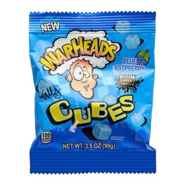 Warheads Sour Fruity Blue Razz Flvr Cubes, 99G